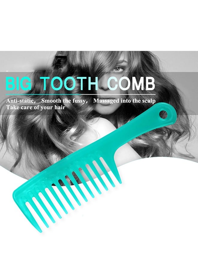 Generic 2 Pcs Large Wide Tooth Combs Anti-static Large Comb, Candy Colors Anti Static Hair Detangler All Course Handled Comb for Long Hair and Curly Hair (Pink+Lake Blue) - Image 3
