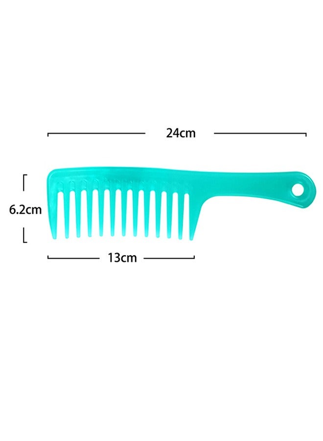 Generic 2 Pcs Large Wide Tooth Combs Anti-static Large Comb, Candy Colors Anti Static Hair Detangler All Course Handled Comb for Long Hair and Curly Hair (Pink+Lake Blue) - Image 2