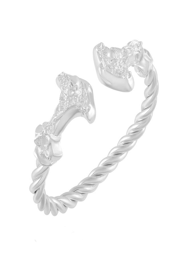 Superstore18 Brass Anti Tarnish Silverplated Satan Skull Head Designer Fashion Kada for Men and Women (SST5992KDGS) - Image 1