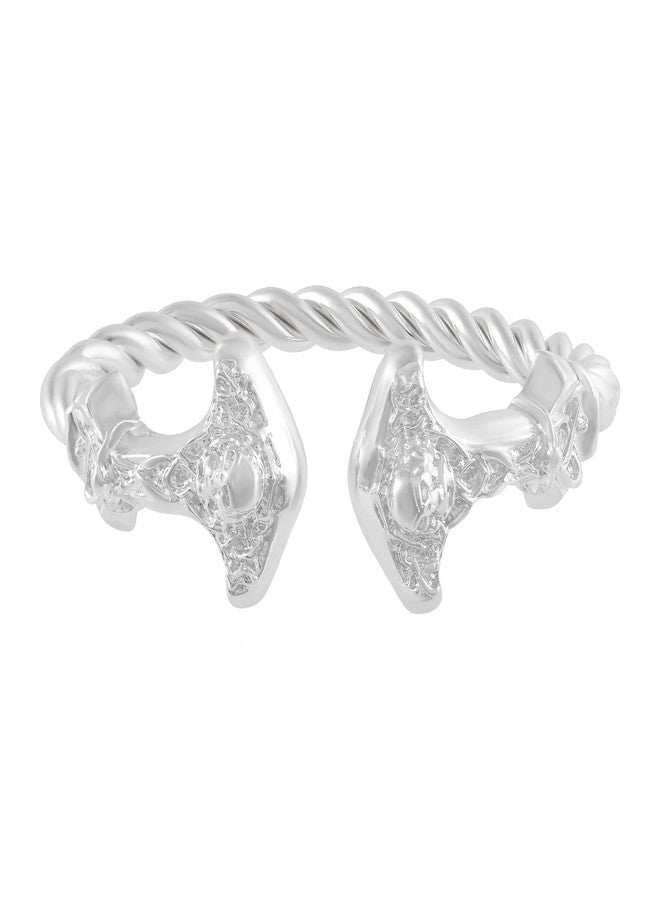 Superstore18 Brass Anti Tarnish Silverplated Satan Skull Head Designer Fashion Kada for Men and Women (SST5992KDGS) - Image 2