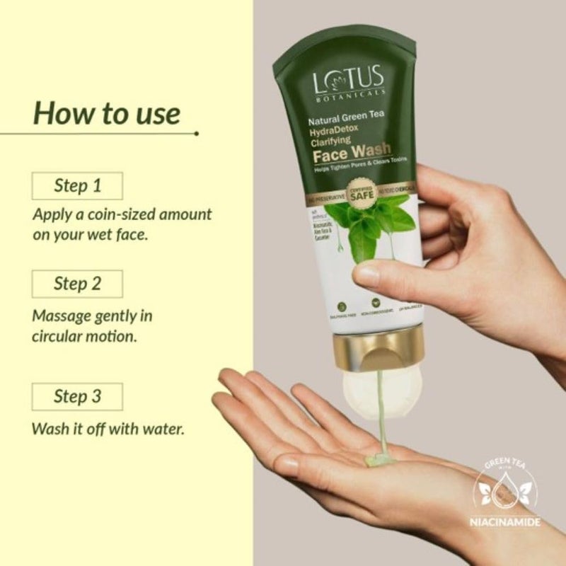 LOTUS BOTANICALS Lotus Botanicals Natural Green Tea Day Cream50g Face Wash100g Set of 2  - Image 5
