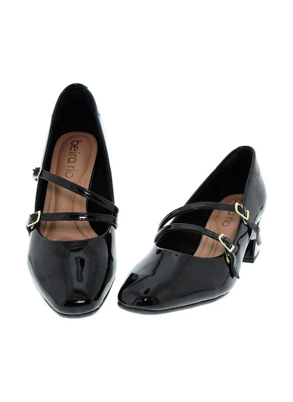 Beira Rio BLACK Beira Rio Ladies Mid Heel Shoes Black | Made In Brazil for Women | Best Price UAE