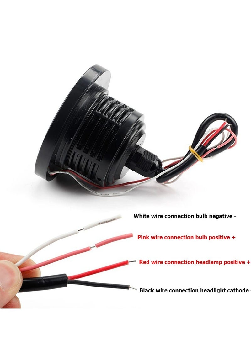 Loquat Car Eye Fog Light, 2PCS Universal Round Cob LED Fog Light, Super Bright with White Halo Eye Rings Headlight, Car Daytime Running Light Drl Driving Light Fog Light Bulb(White) - Image 4