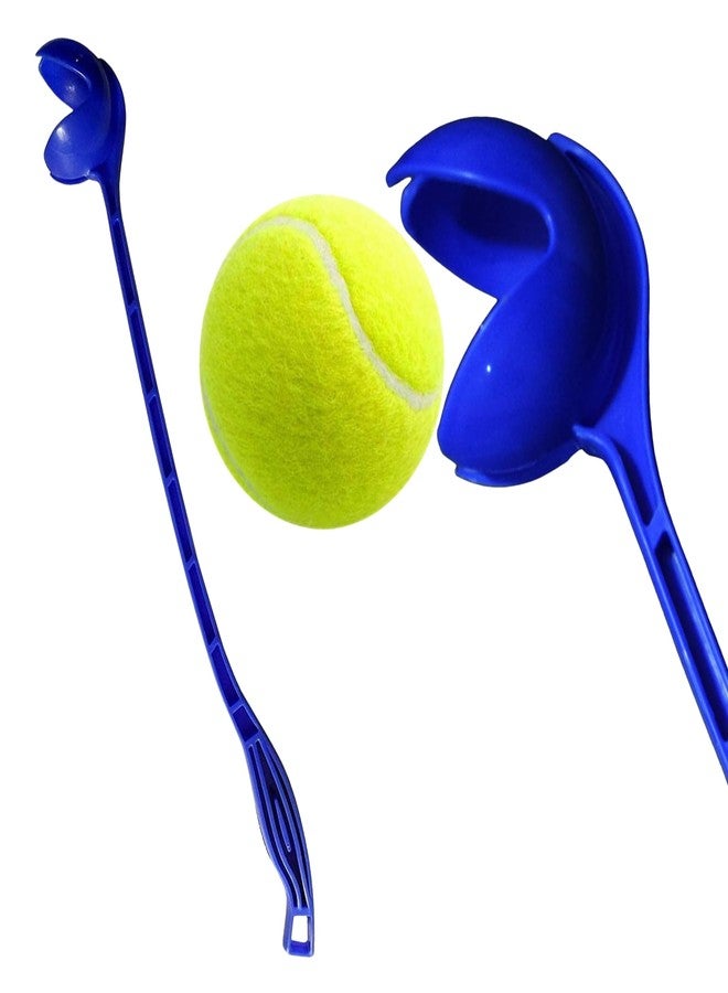 AnNafi Speed Arm Ball Thrower - Cricket Practice & Fetch Fold Launcher Set (with Tennis Ball, Blue) - Image 1