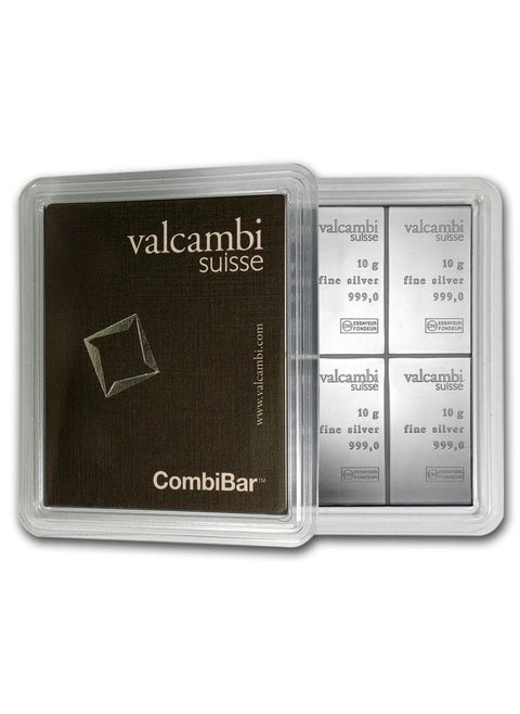 Valcambi Suisse CombiBar Silver 10 x 10 gram