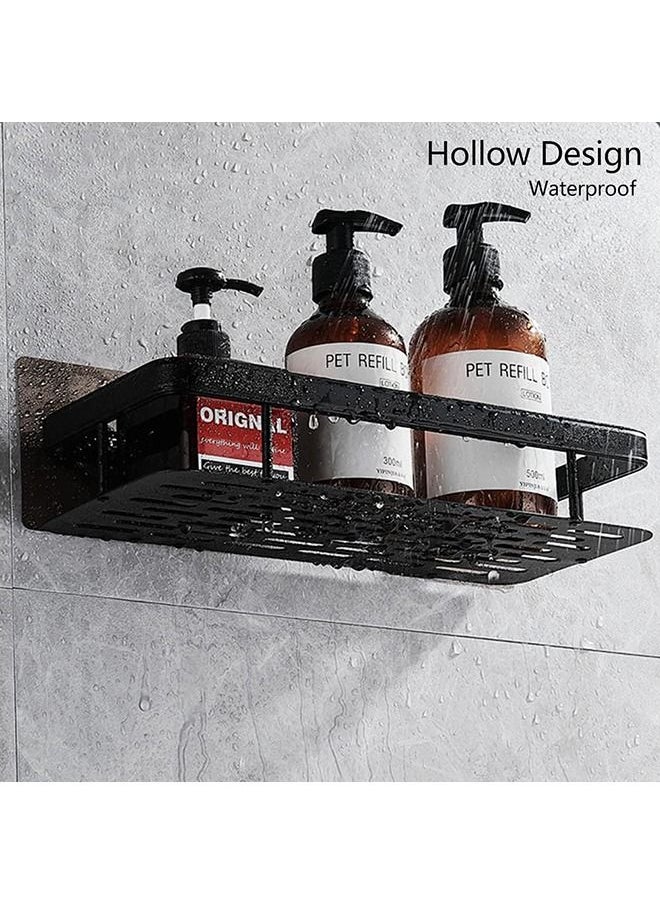 Arabest - Shower Caddy, No Drilling Adhesive Shower Shelf for Bathroom Storage, Rustproof Stainless Steel Shower Organizer Wall Mounted, 2 PCS (Black) - Image 1
