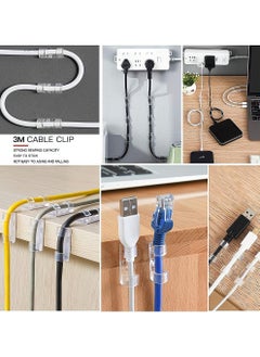 Generic Self-Adhesive Cable Clips, Cable Organizer for 6-8 MM cable, Wire Clamp Sticky Clear Cable Clip Management Organizer Drop Wire Holder for TV PC Cable Desktop Home Office, 100 Pieces, Clear  - Image 2