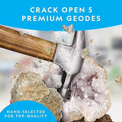 Blue Marble National Geographic Break Open 5 Jumbo Geodes - Earth Science Kit with 5 Premium, Extra-Large Geodes with Crystals, Goggles & Display Stands, Science Gifts, Fun Stuff for Kids (Amazon Exclusive) - Image 2