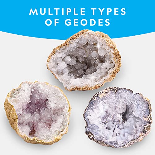 Blue Marble National Geographic Break Open 5 Jumbo Geodes - Earth Science Kit with 5 Premium, Extra-Large Geodes with Crystals, Goggles & Display Stands, Science Gifts, Fun Stuff for Kids (Amazon Exclusive) - Image 4