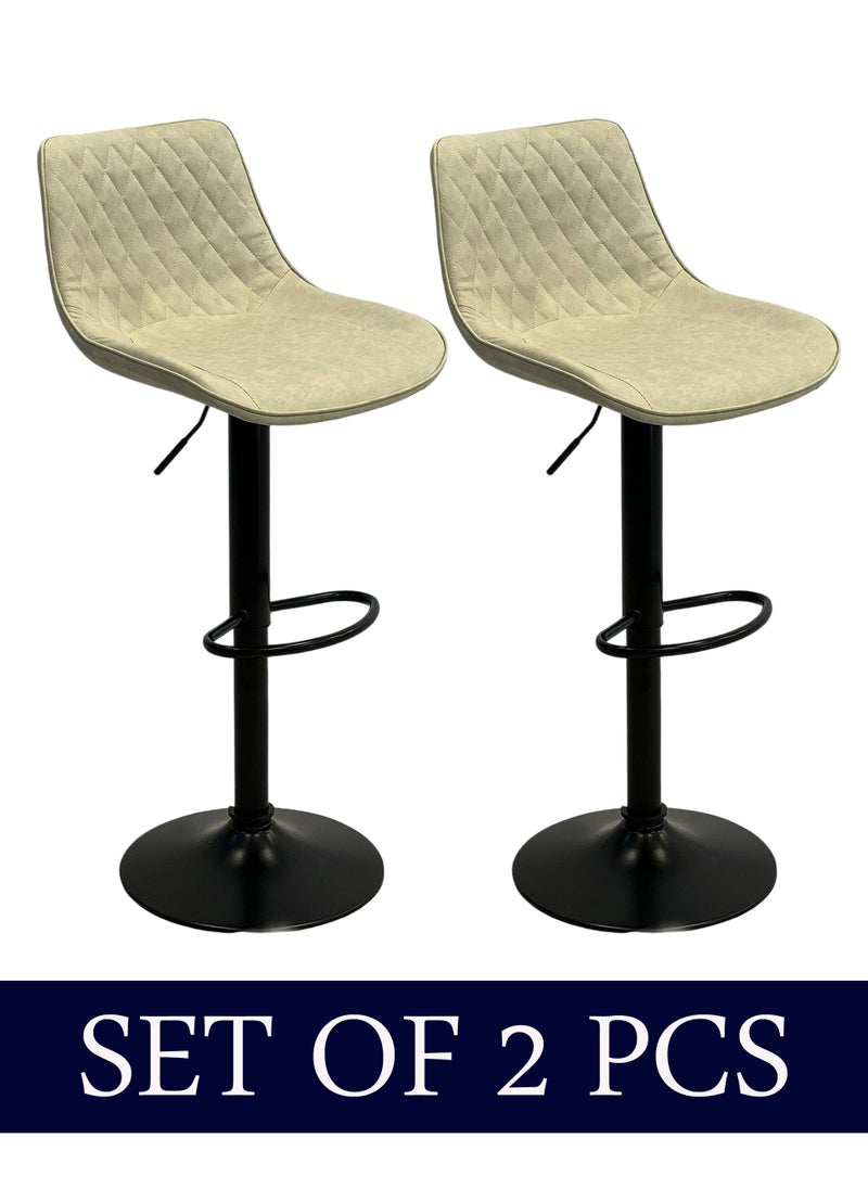 Living - SET OF 2 Modern Adjustable Counter Height Barstools - Image 1