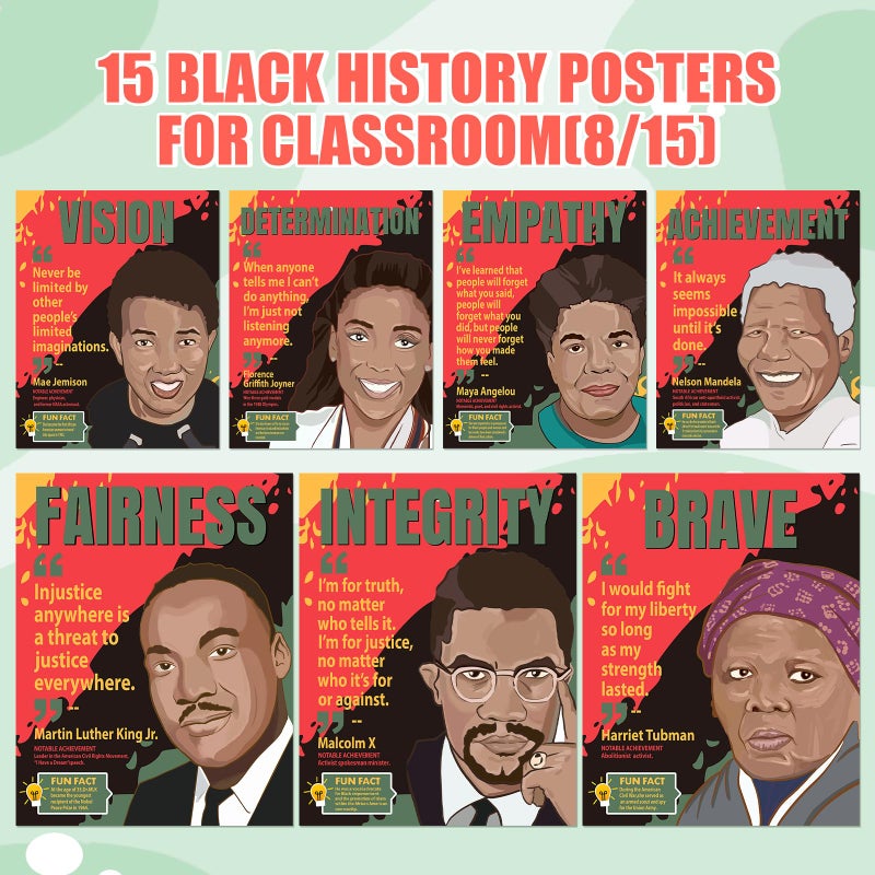 Eshwb Black History Month Decorations Posters 15PCS Black History Month Bulletin Board Decorations, Juneteenth Posters for Classroom, African American Traditional Festival Decor - Image 4