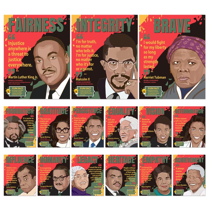 Eshwb Black History Month Decorations Posters 15PCS Black History Month Bulletin Board Decorations, Juneteenth Posters for Classroom, African American Traditional Festival Decor - Image 1