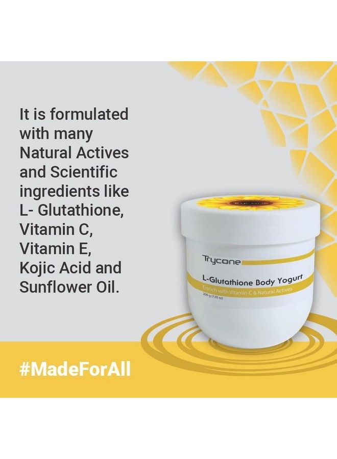 Trycone L Glutathione And Vitamin C Skin Whitening Body Yogurt Enrich With Vitaminc And Sunflower Oil With Spf 15 200 Gm - Image 3