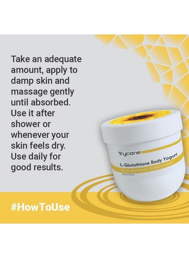 Trycone L Glutathione And Vitamin C Skin Whitening Body Yogurt Enrich With Vitaminc And Sunflower Oil With Spf 15 200 Gm - Image 5