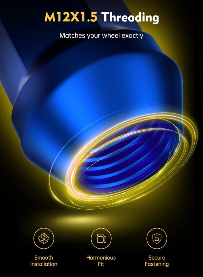 MIKKUPPA M12x1.5 Blue Lug Nuts - Replacement for 2006-2019 Ford Fusion, 2000-2019 Focus, 2001-2023 Escape Aftermarket Wheel - 20pcs Closed End Tires Nuts - Image 5