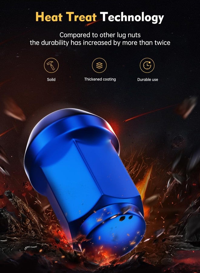 MIKKUPPA M12x1.5 Blue Lug Nuts - Replacement for 2006-2019 Ford Fusion, 2000-2019 Focus, 2001-2023 Escape Aftermarket Wheel - 20pcs Closed End Tires Nuts - Image 4