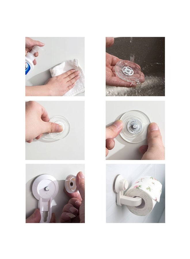 2pcs Durable Roll Toilet Paper Holder Wall Mounted Roll Tissue Box Bathroom Storage Suction Cup Creative Tissue Hook - Image 5