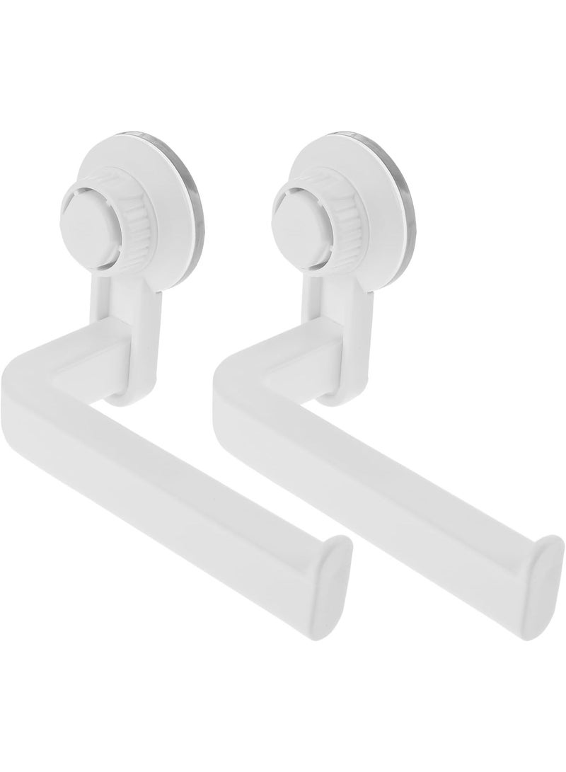 2pcs Durable Roll Toilet Paper Holder Wall Mounted Roll Tissue Box Bathroom Storage Suction Cup Creative Tissue Hook - Image 2