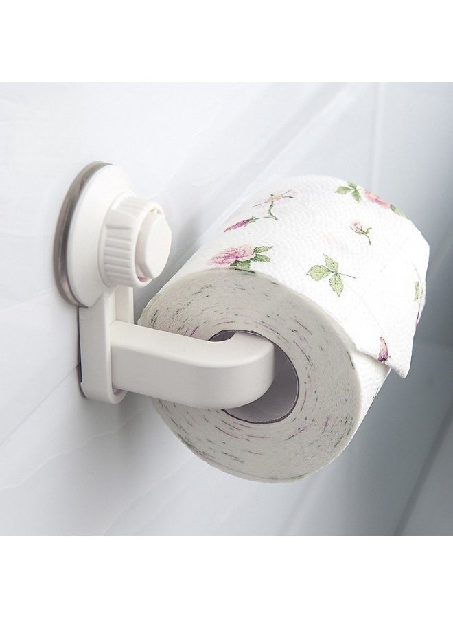 2pcs Durable Roll Toilet Paper Holder Wall Mounted Roll Tissue Box Bathroom Storage Suction Cup Creative Tissue Hook - Image 1