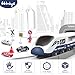 Wdmiya Train Sets for Boys 47 104 Pcs Battery Operated Train Set with TracksMagnetic Connection Compatible with Thomas Brio Chuggington Gifts for 3 4 5 6 Years Old City Blue 104 Pcs - Image 2