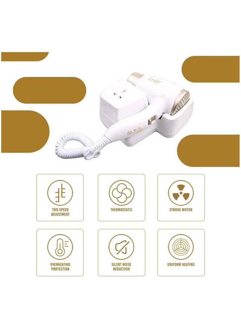 ENZO 3000W Wall Mounted Electric Hotel Hair Dryer for Home and Beauty Salon EN 6622 - Image 3