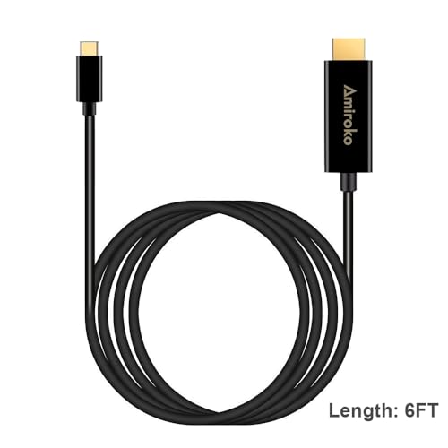 Amiroko USB C to HDMI Cable 6FT, USB 3.1 Type C (Thunderbolt 3 Compatible) to HDMI 4K Cable for MacBook Pro 2016, MacBook 12", Chromebook Pixel, Galaxy S8/S8+ etc to HDTV, Monitor, Projector - Image 4