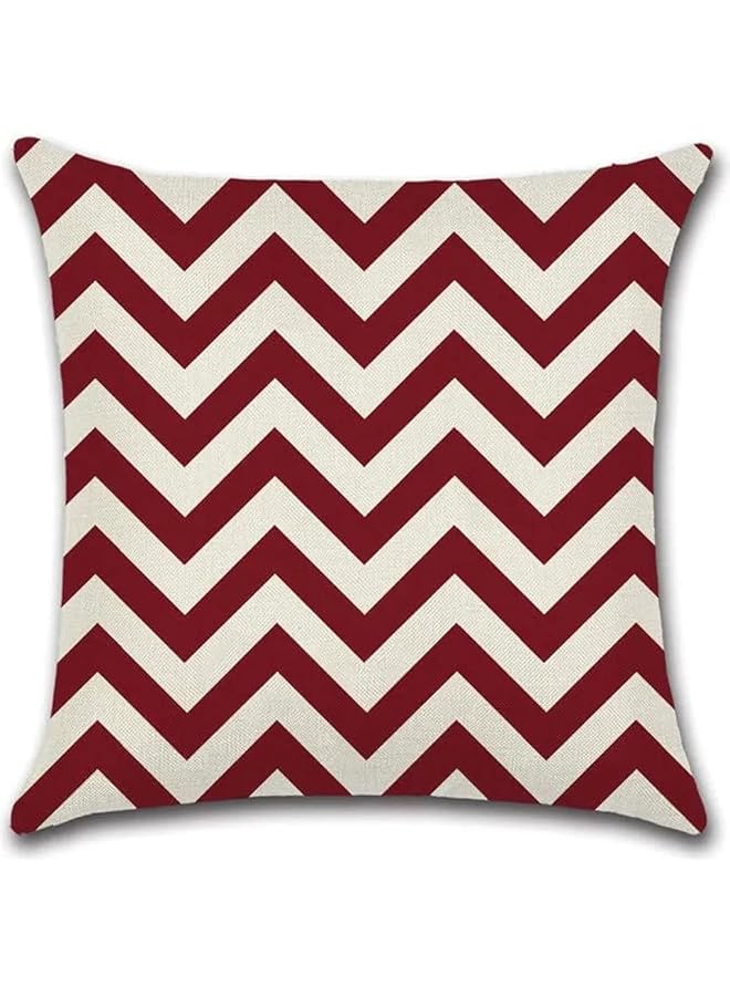 erorex 1 Piece Printed Cushion Cover Cotton Blend Maroon White 45X45Cm Soft Decorative Square Throw Pillow Cover Cushion Cover Pillowcase Home Decor Decorations For Sofa Couch Bed Chair