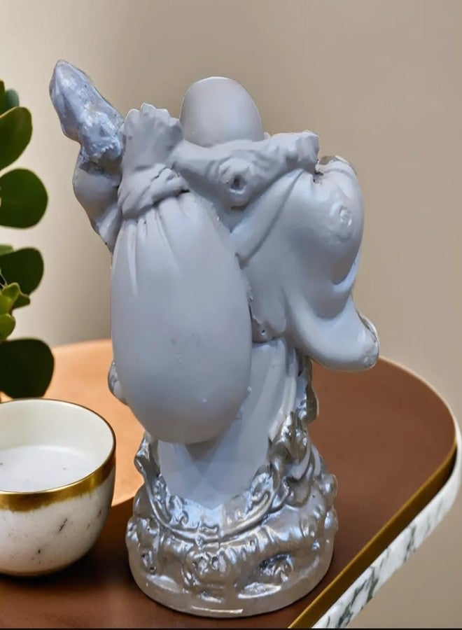 SANKALAN CREATIONS Sankalan's Laughing Buddha Statue, Silver, Resin, Feng Shui Decor, Wealth and Prosperity Symbol - Image 4