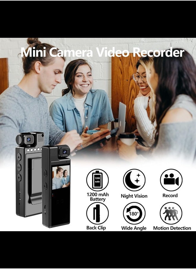 Generic Mini Body Camera with 1080P HD Recording Night Vision, 1.3 in Screen Recorder，Motion Detection, Infrared Night Vision, Loop Recording, Automatic Save  - Image 4
