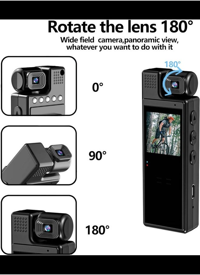Generic Mini Body Camera with 1080P HD Recording Night Vision, 1.3 in Screen Recorder，Motion Detection, Infrared Night Vision, Loop Recording, Automatic Save  - Image 3
