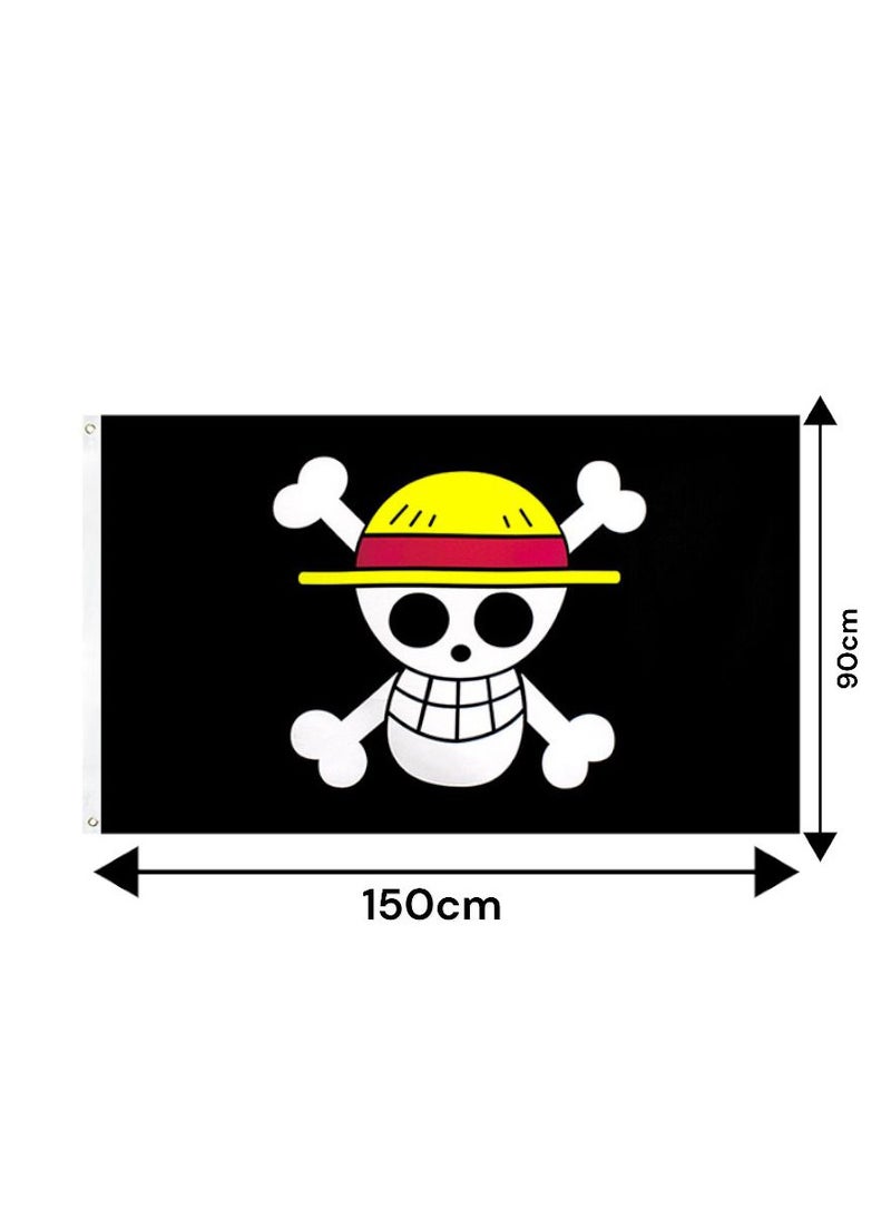 Generic One Piece Luffy Anime Flag - 90 x 150 cm, Black  - Image 4