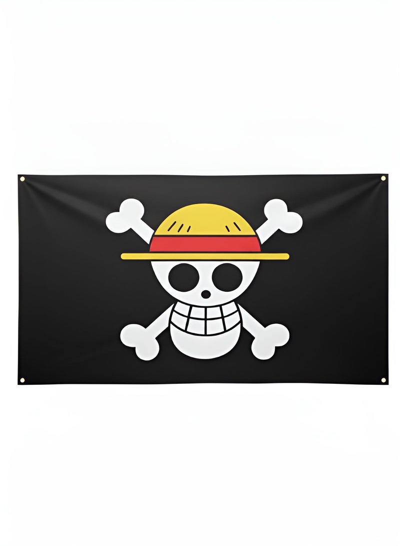 Luffy One Piece Luffy Anime Flag - 90 x 150 cm, Black - Image 1