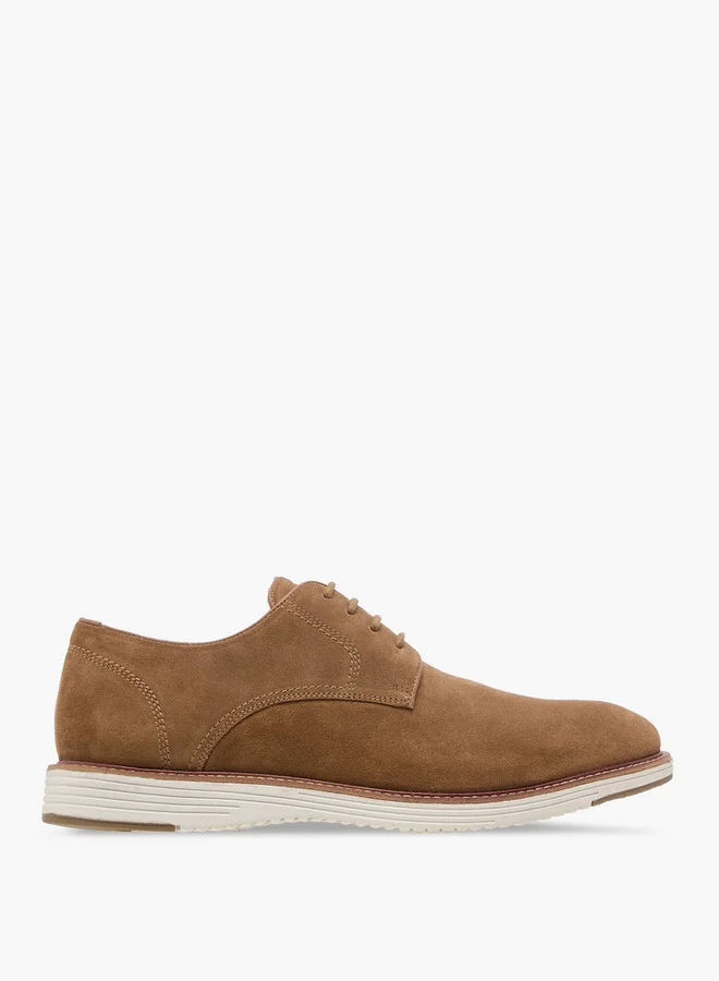 DUCHINI Men's Suede Derby Shoes with Lace-Up Closure