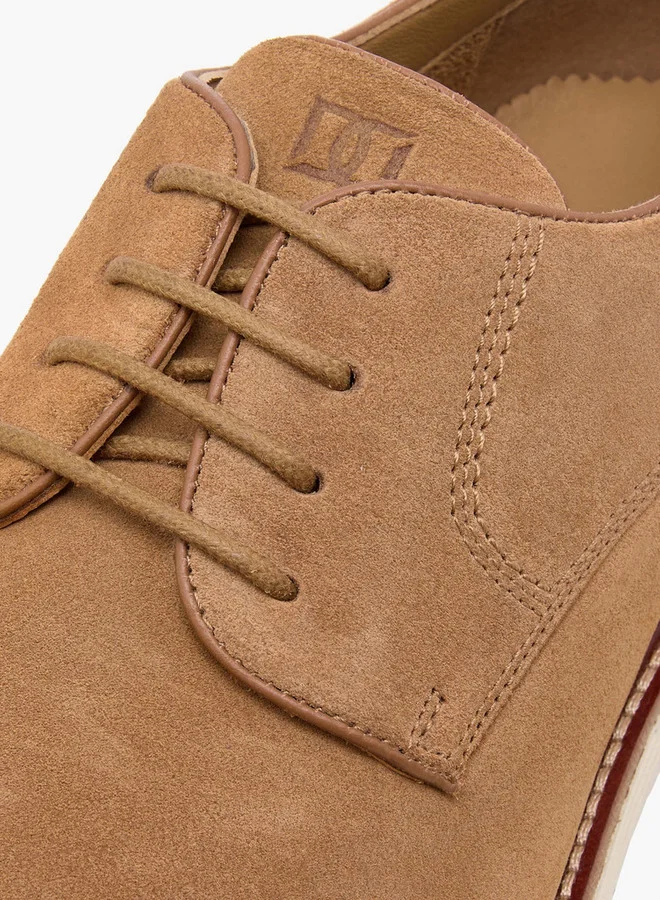 DUCHINI Men's Suede Derby Shoes with Lace-Up Closure