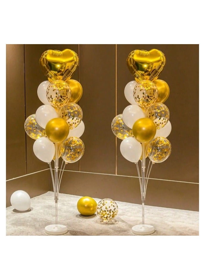 Birthday, Graduation, Engagement Party Decorations Set of 29 Pcs 27pcs Colorful Latex Balloons with 2pcs Large Heart Shaped Foil Balloon