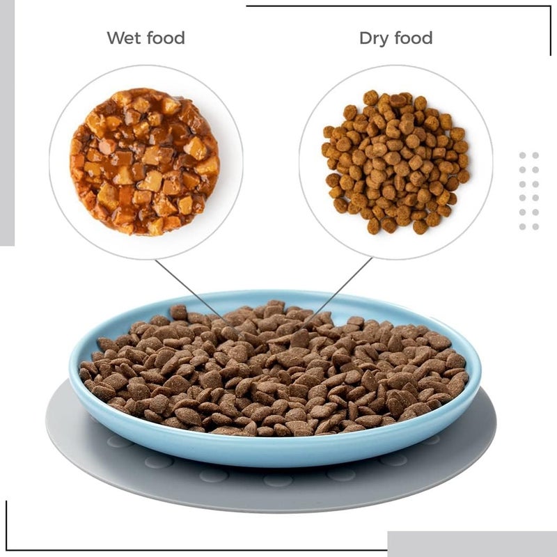 Free Whisker Stress Cat Feeding Plates, 3 Packs, Wide & Shallow Cat Food Dish to Relieve Whisker Fatigue for Cats, Kittens, Puppies, with 3 Non-Slip Mats, Dishwasher Safe, Ceramic Cat Bowls - Image 2