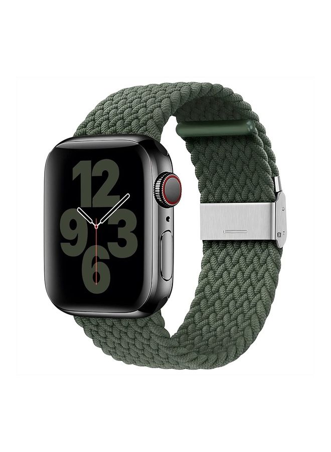 NIBEMINENT Nylon Solo Loop Strap Compatible with Apple Watch 38/40mm SE /Series 7/6/5/4/3/2/1 ArmyGreen  - Image 1
