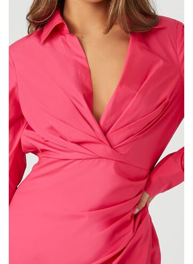 FOREVER 21 Poplin Tulip-Hem Mini Dress  - Image 2