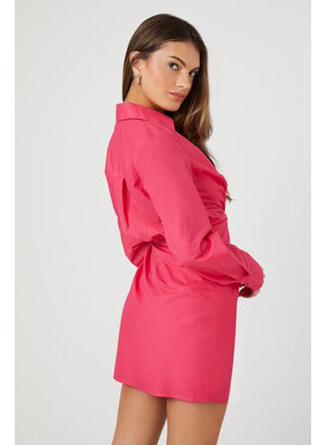 FOREVER 21 Poplin Tulip-Hem Mini Dress  - Image 5