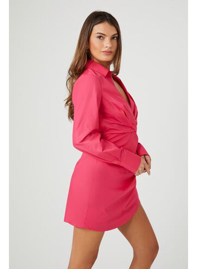 FOREVER 21 Poplin Tulip-Hem Mini Dress  - Image 4