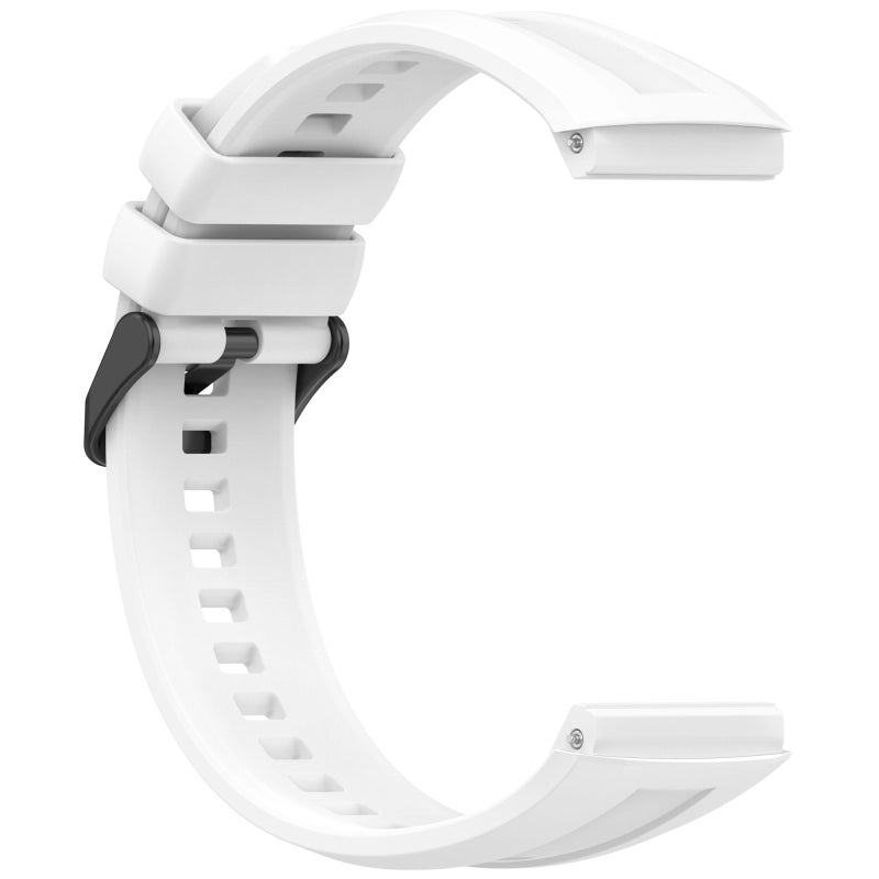 إيروريكس لساعة هواوي جي تي 5 برو 46 مم، سوار ساعة من السيليكون السائل بمشبك فولاذي أسود (أبيض) - Image 4