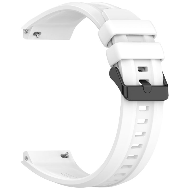 إيروريكس لساعة هواوي جي تي 5 برو 46 مم، سوار ساعة من السيليكون السائل بمشبك فولاذي أسود (أبيض) - Image 3