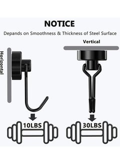 Y&D Magnetic Hooks, Heavy Duty Strong Neodymium Magnet Hook 30 Lbs with Rust Proof for Indoor Outdoor Hanging, Refrigerator, Grill, Kitchen, Key Holder, Locker, Classroom, Black, Pack of 8  - Image 4