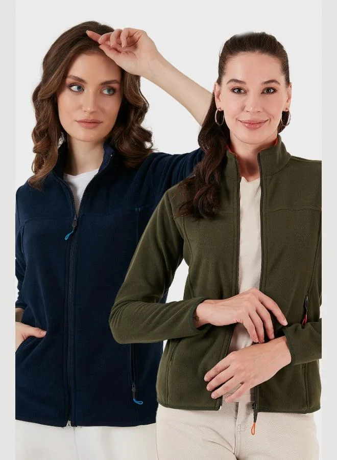 ليلا كارديجان نسائي بسحاب وجيوب من قطعتين من ليلى بقصة ضيقة ومقاوم للوبر