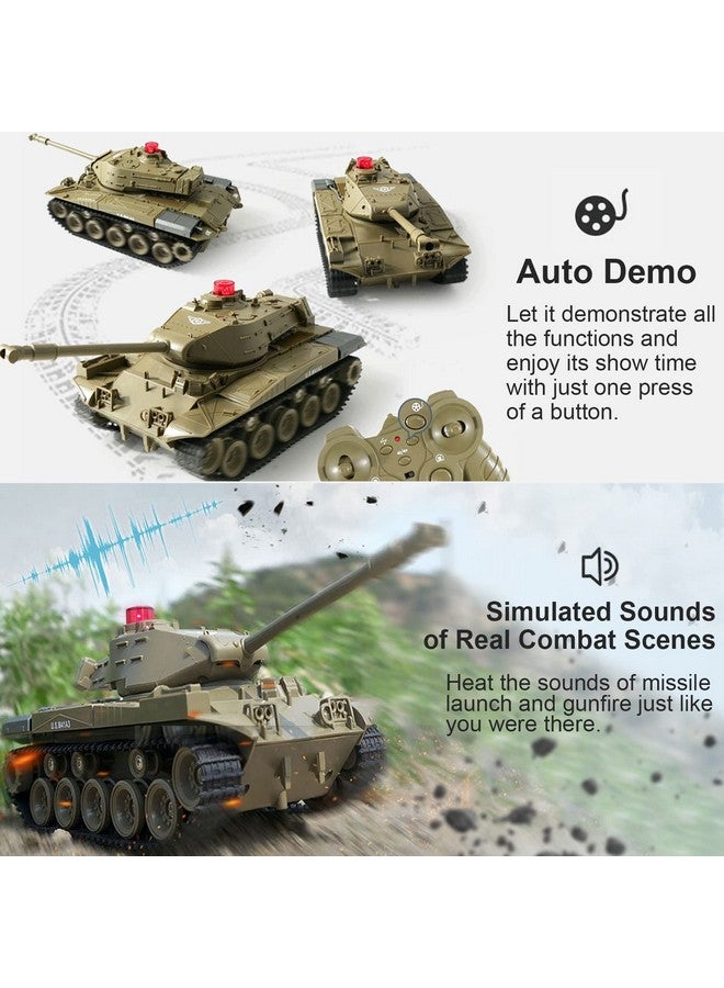 OBEST OBEST Remote Control Tank Toy, 1/30 Scale Tank Model, Programmable RC Tanks with Realistic Sounds, M41A3 American Army Battle Tank, RC Military All Terrain Off-Road Vehicles, Army Toys for Boys 8-12  - Image 5