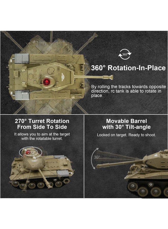 OBEST OBEST Remote Control Tank Toy, 1/30 Scale Tank Model, Programmable RC Tanks with Realistic Sounds, M41A3 American Army Battle Tank, RC Military All Terrain Off-Road Vehicles, Army Toys for Boys 8-12  - Image 4