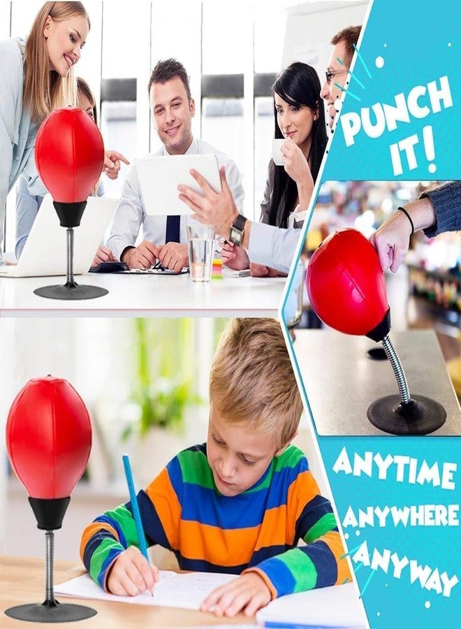 RECRISRA Free Standing Desktop Punching Bag Stress Buster Relief with Stand Boxing Punch Ball with Suction Cup to Reflex Strain and Tension Toy's for Boy's - Image 2