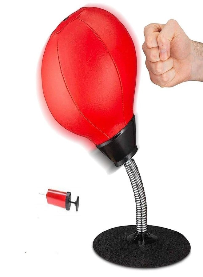 RECRISRA Free Standing Desktop Punching Bag Stress Buster Relief with Stand Boxing Punch Ball with Suction Cup to Reflex Strain and Tension Toy's for Boy's - Image 1