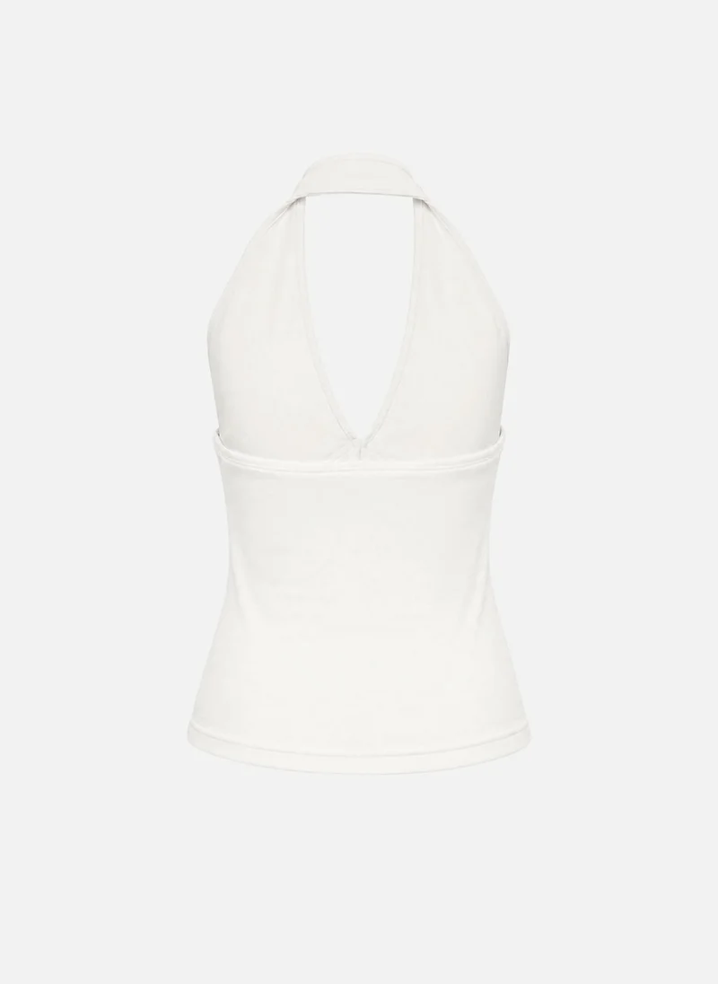 Lichi  Top with a deep V-neckline and open back for Women | Best Price UAE
