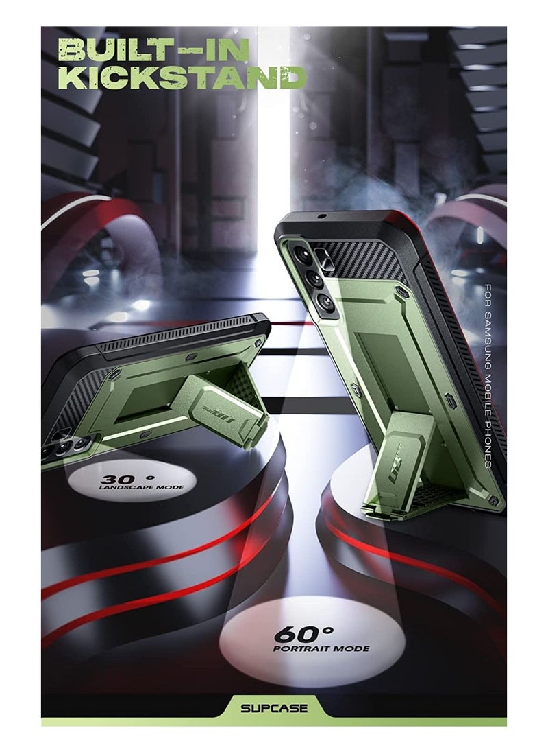 جراب سلسلة Unicorn Beetle Pro لهاتف Samsung Galaxy S22 Plus 5G (إصدار 2022) ، جراب متين بطبقة مزدوجة ومشبك ومسند بدون واقي شاشة مدمج (Guldan)